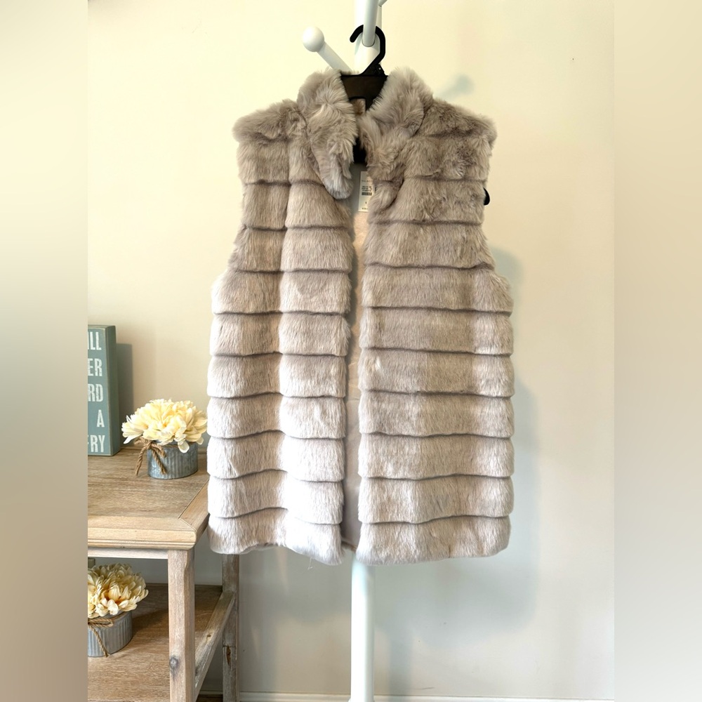 Talbots Faux Fur Vest NWT